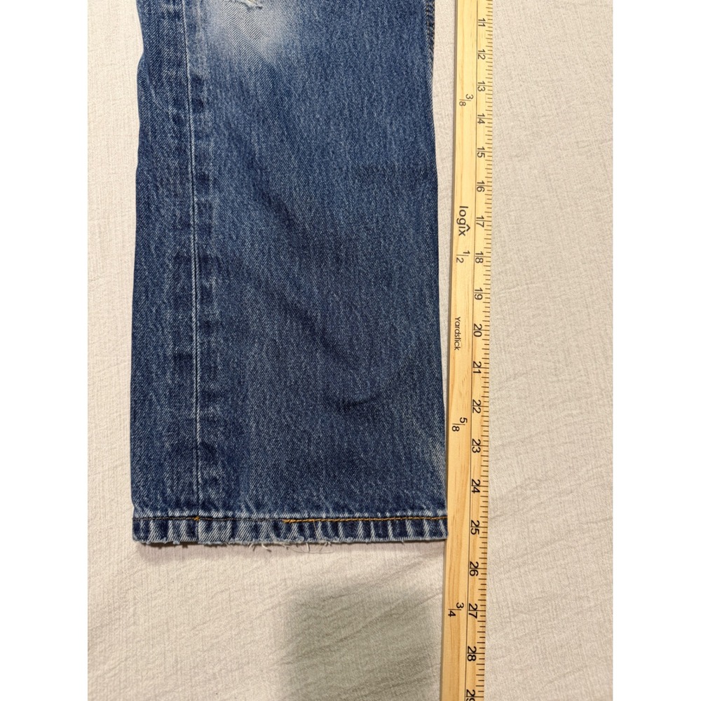 Levis 501 Original Fit Jeans Mens W36 L29 Blue Medium Wash Denim Button Fly Dist - Picture 9 of 15